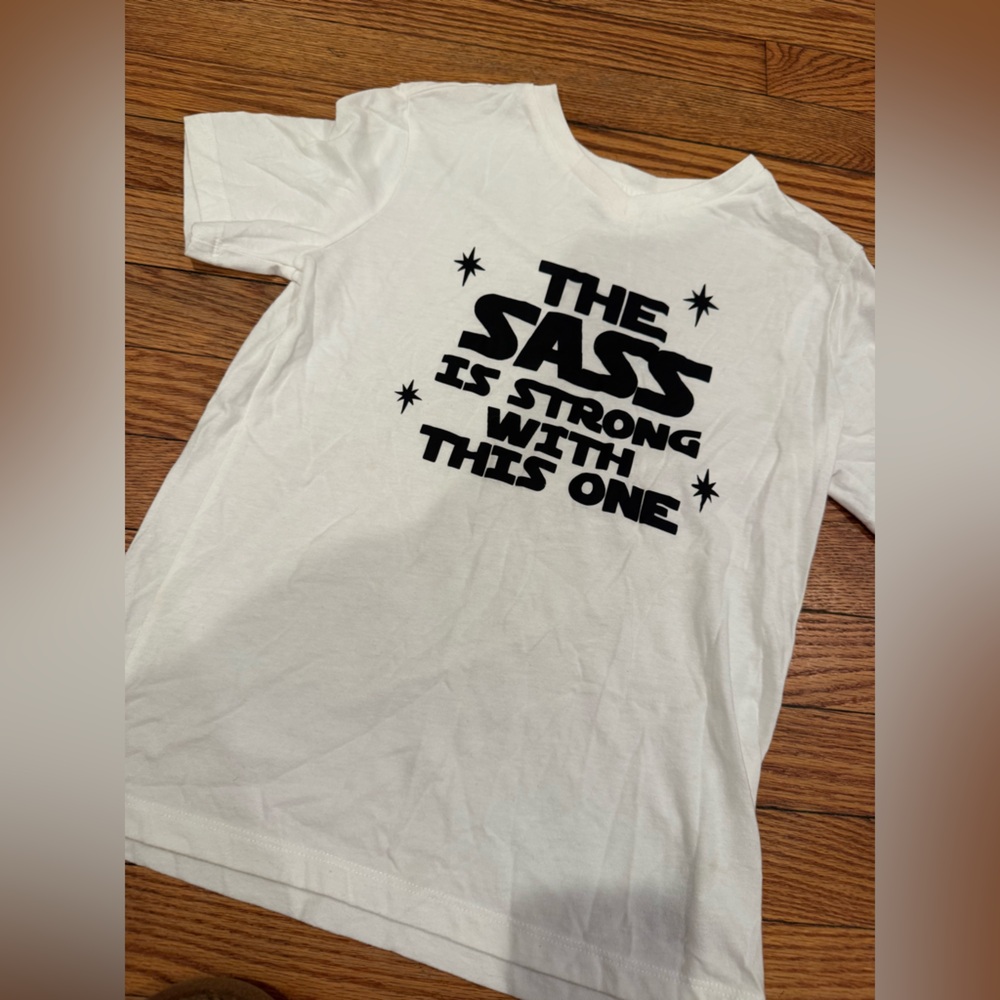 Old Navy White Tee with Black Print